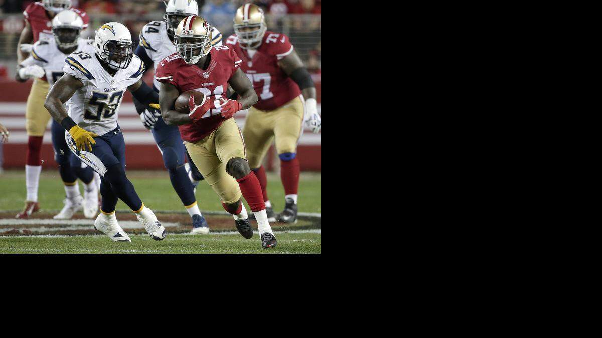 
Frank Gore racks up some of the 158 yards he gained rushing in the 49ers loss to San Diego last Saturday. The 49ers all-time leading rusher says the team has told him they want to sign him to a new deal.
