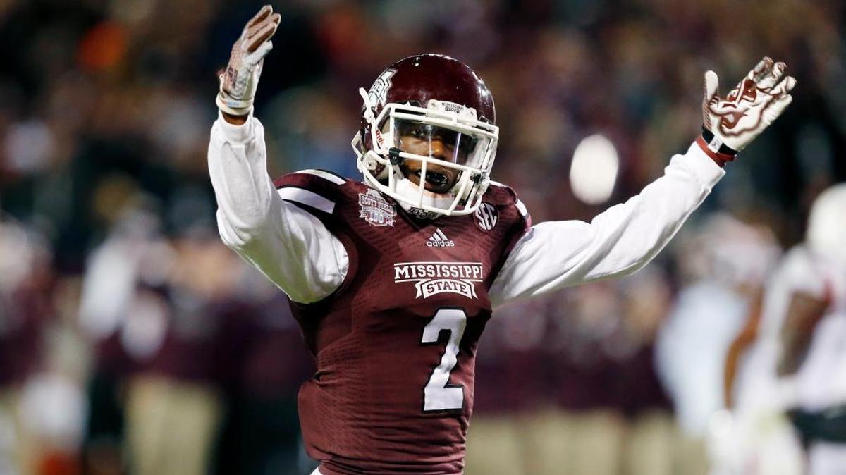 Mississippi State defensive back Will Redmond (2) encourages fan support against Arkansas in the second half of an NCAA college football game in Starkville, Miss., Saturday, Nov. 1, 2014. No. 1 Mississippi State won 17-10.