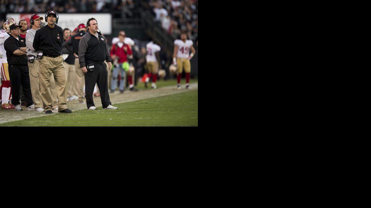 
Defensive line coach Jim Tomsula served as interim head coach for the 49ers for one game -- a win -- at the end of the 2010 season.
