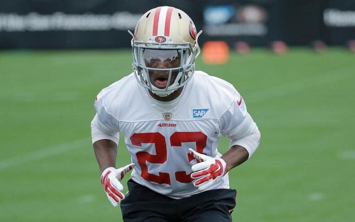 San Francisco 49ers' Will Redmond practices during NFL football rookie camp football Santa Clara, Calif., Saturday, May 7, 2016.