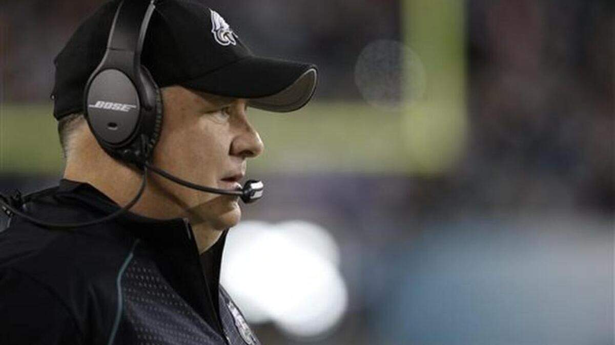 FILE- In this Dec. 26, 2015, file photo, Philadelphia Eagles head coach Chip Kelly watches from the sidelines before an NFL football game against the Washington Redskins in Philadelphia. Kelly, Adam Gase and Mike Shanahan are just a few of the hot names for teams looking for a new head coach.