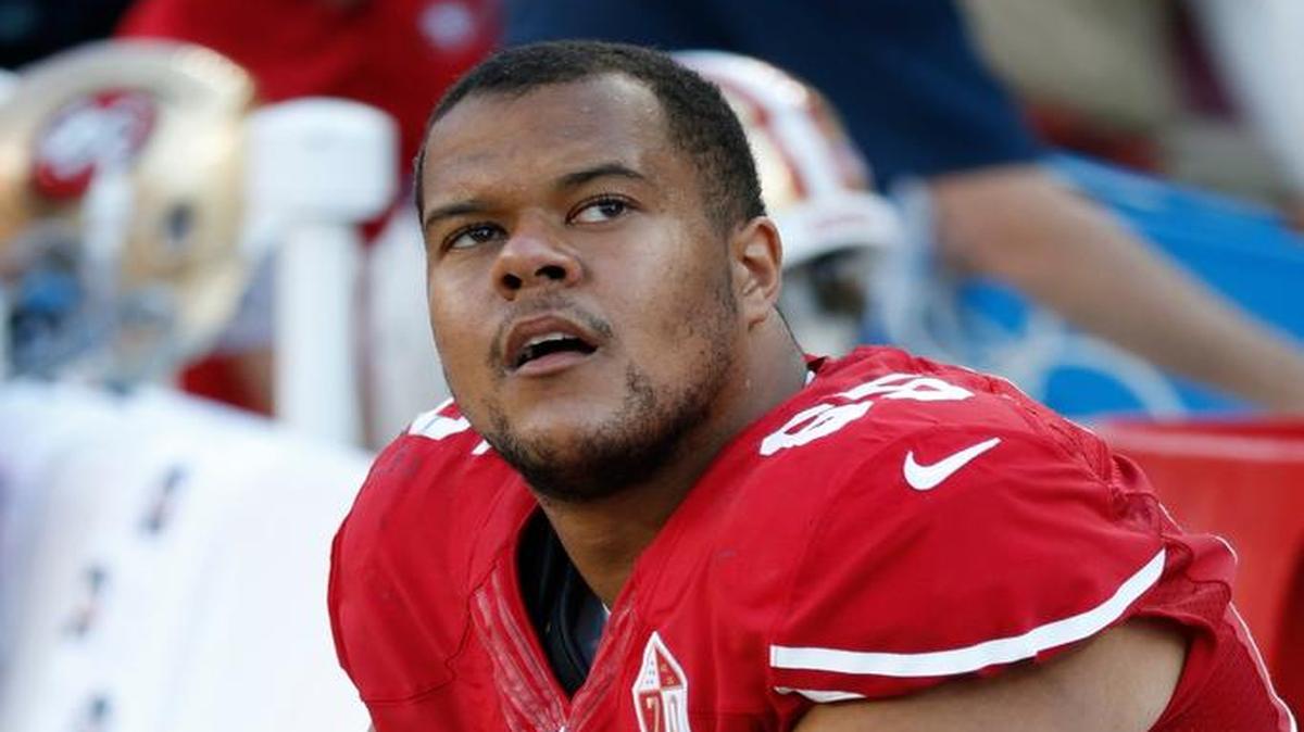 San Francisco 49ers offensive guard Joshua Garnett during the second half of an NFL preseason football game against the Houston Texans Sunday, Aug. 14, 2016, in Santa Clara, Calif.