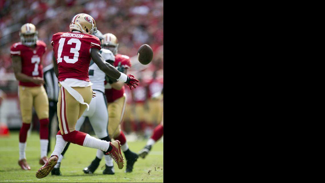 
Stevie Johnson’s only reception in a Week 4 win over the Eagles was a 12-yard touchdown catch
