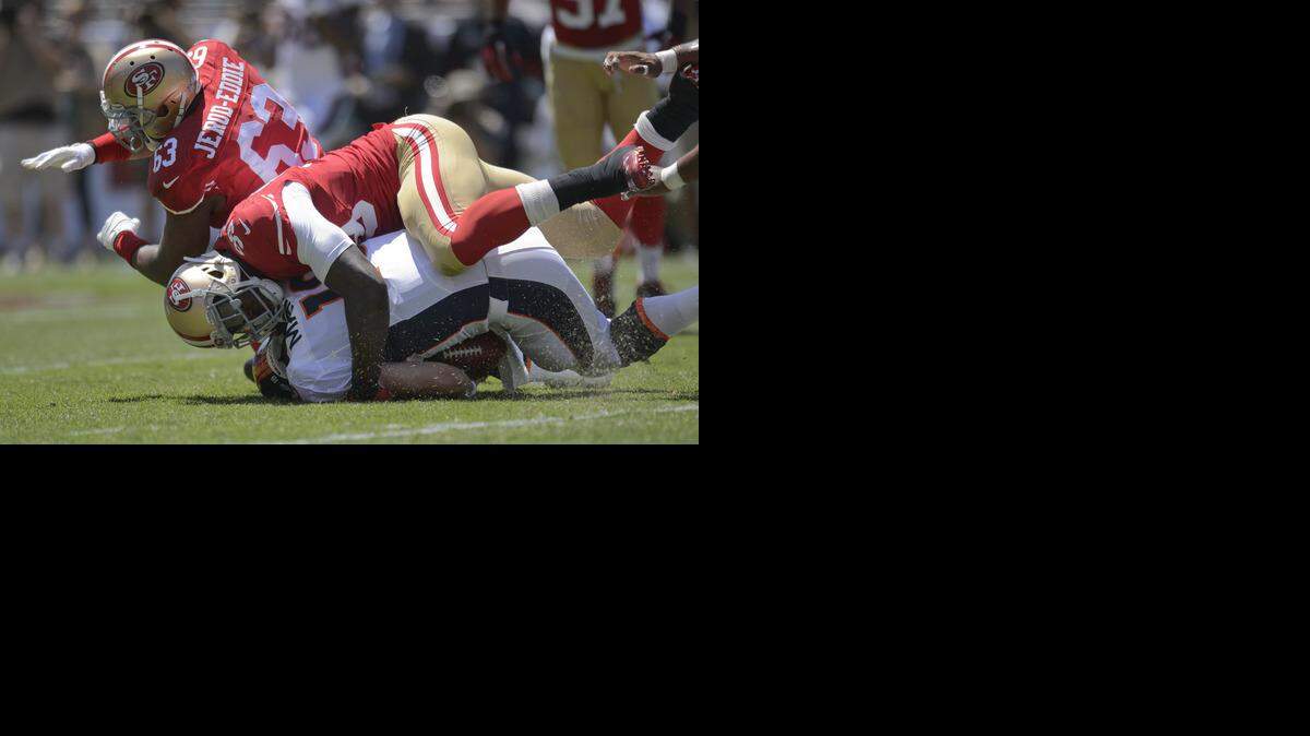 
Aldon Smith is no longer suspended and will join the 49ers practice today for the first time since the regular season began.
