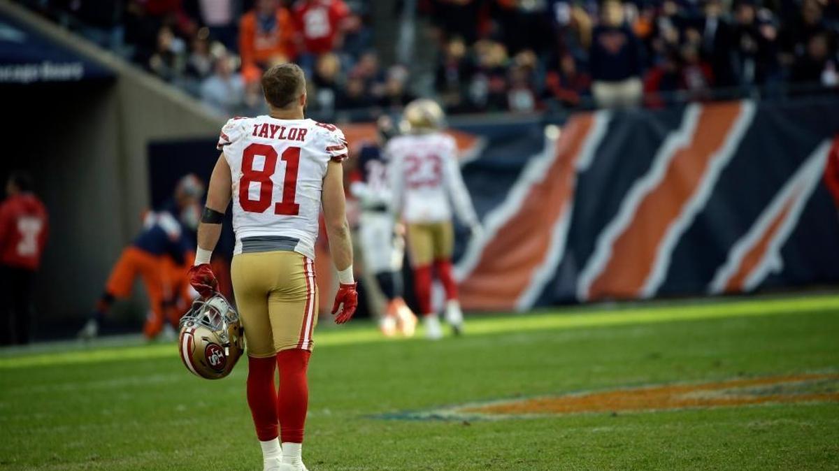 San Francisco 49ers wide receiver Trent Taylor (81) during the second half of an NFL football game against the Chicago Bears, Sunday, Dec. 3, 2017, in Chicago.