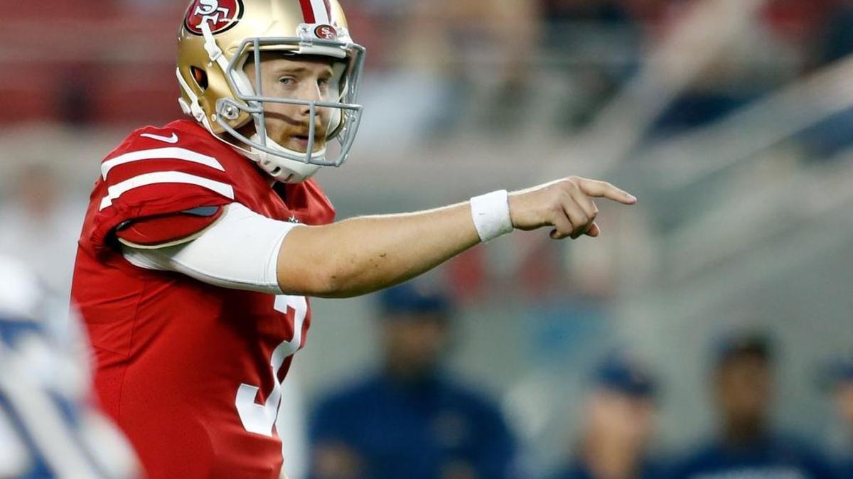 San Francisco 49ers quarterback C.J. Beathard during the first half of a preseason NFL football game against the Los Angeles Chargers Thursday, Aug. 31, 2017, in Santa Clara, Calif.