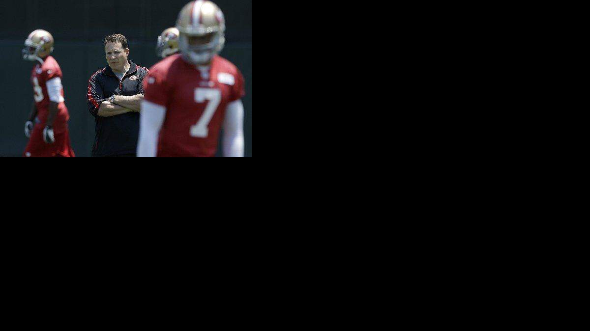 
Eric Mangini, who served as the 49ers’ tight ends coach last season, is being eyed for their open defensive coordinator position.

