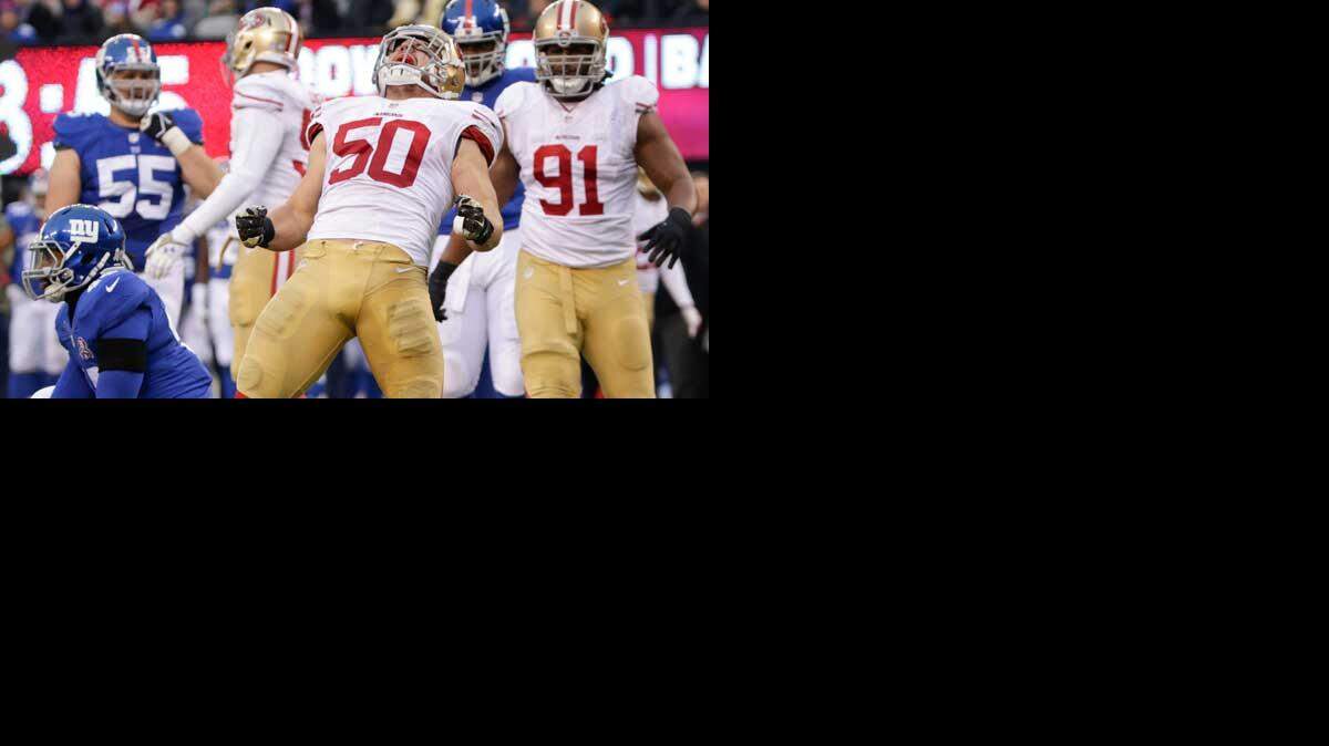 
Chris Borland, a third-round pick by the 49ers in May, was the top defensive rookie in November
