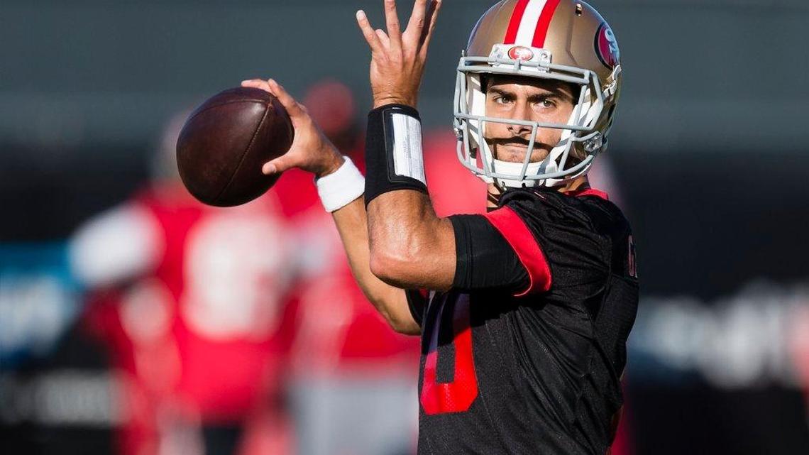 Jimmy Garoppolo continues to look good the closer the 49ers get to the end zone. During an 11-on-11 red-zone drill on Tuesday, the quarterback made four throws from the 9-yard line or closer and all ended up as touchdowns despite close coverage from the defense.