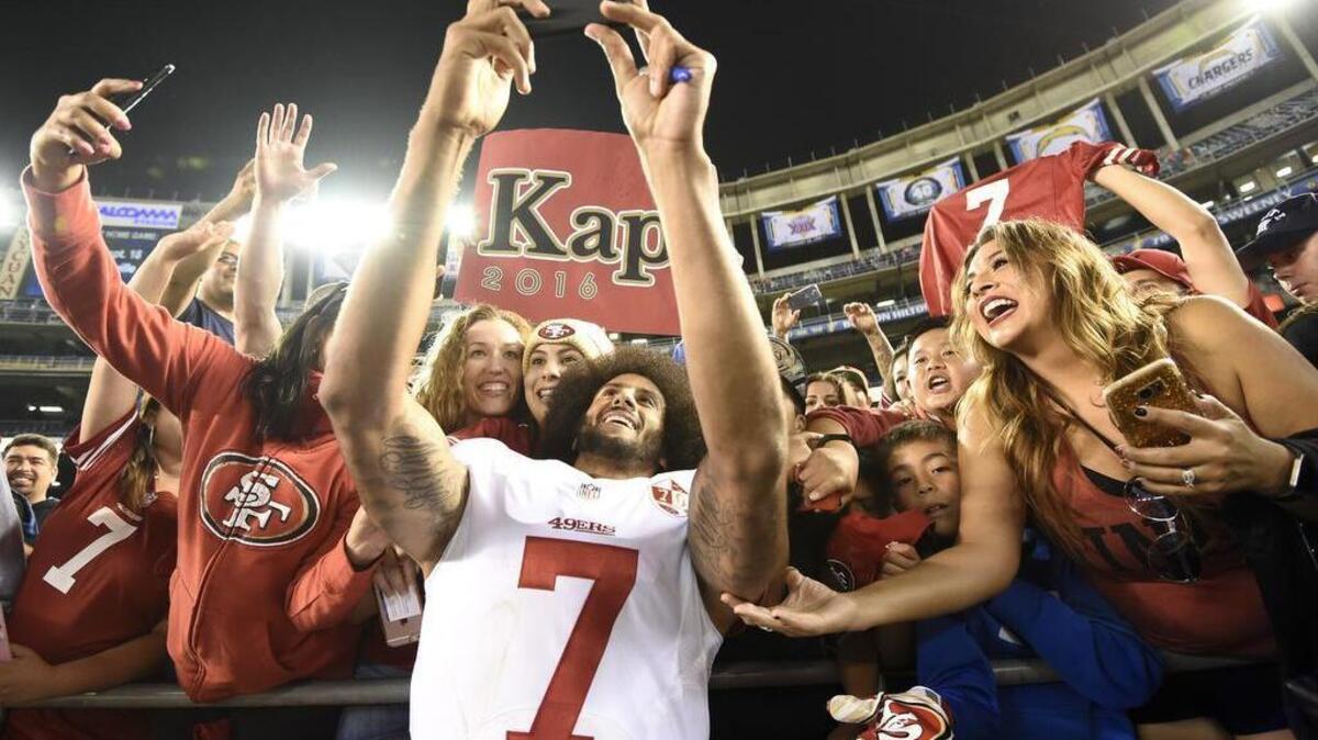 Colin Kapernick certainly made an impression on 49ers fans, leading the team to its last Super Bowl appearance.