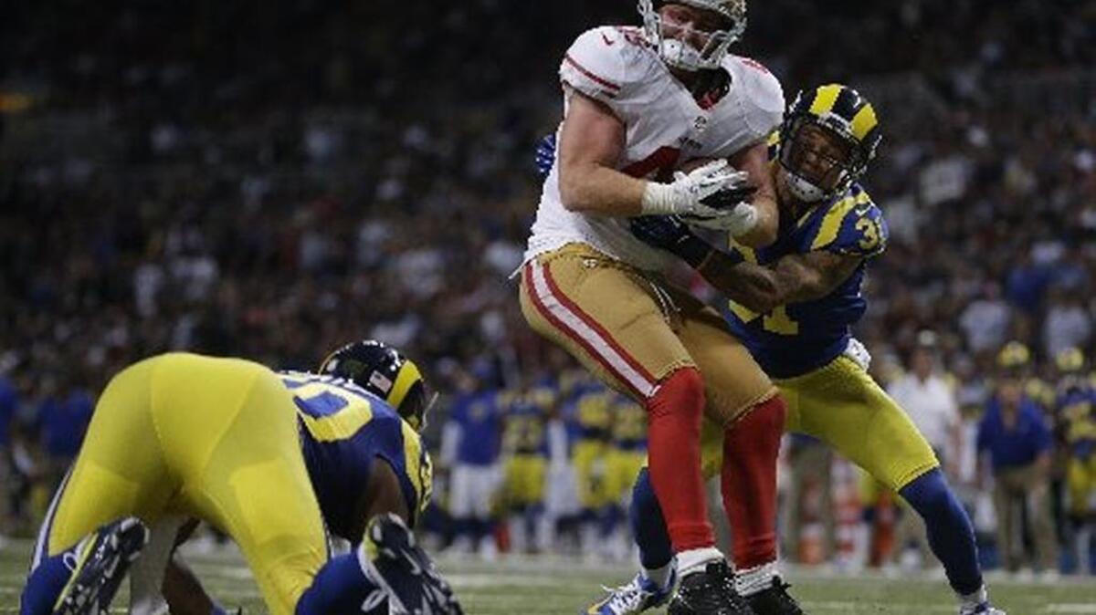 Bruce Miller has been moved from fullback to tight end because, well, fullback doesn’t exist on Chip Kelly’s teams.