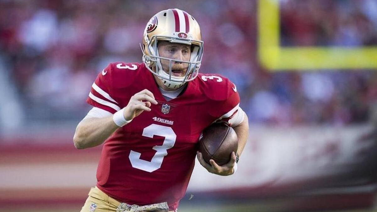 Quarterback C.J. Beathard needs some time off to rest his sore thumb, 49ers coach Kyle Shanahan said, but does not have any fractures.