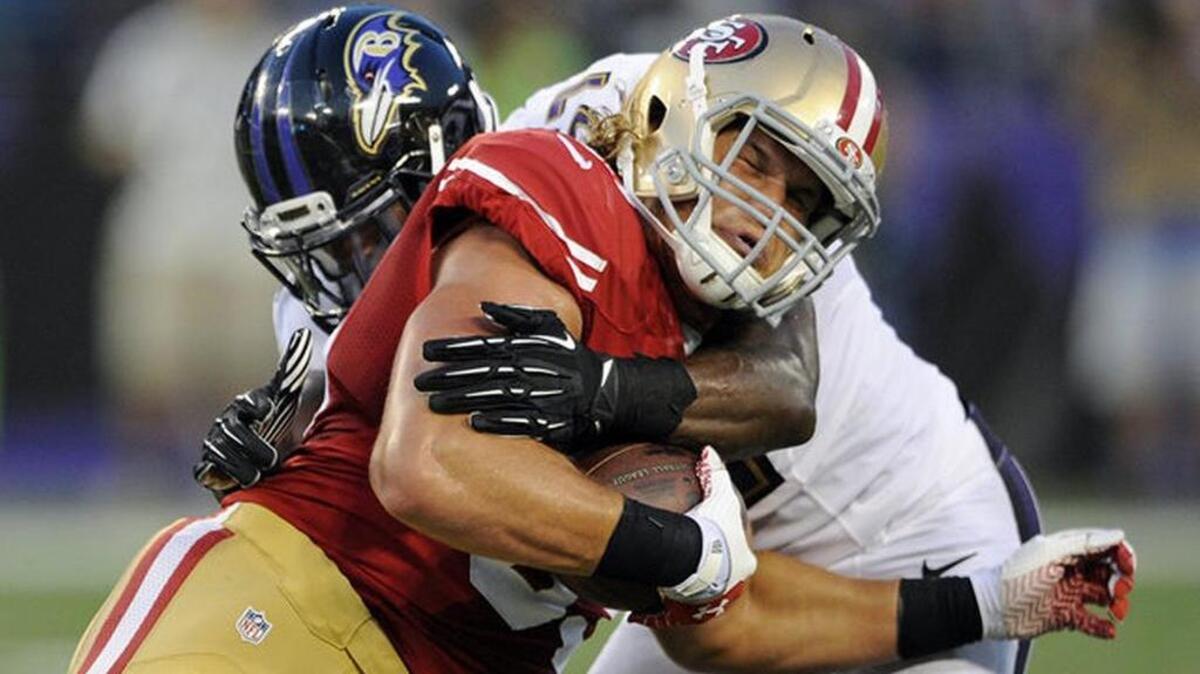 
The 49ers’ Friday trade of Derek Carrier puts more spotlight on 2013 draft pick Vance McDonald. He’s one of the 10 49ers to watch Sunday against the Cowboys.
