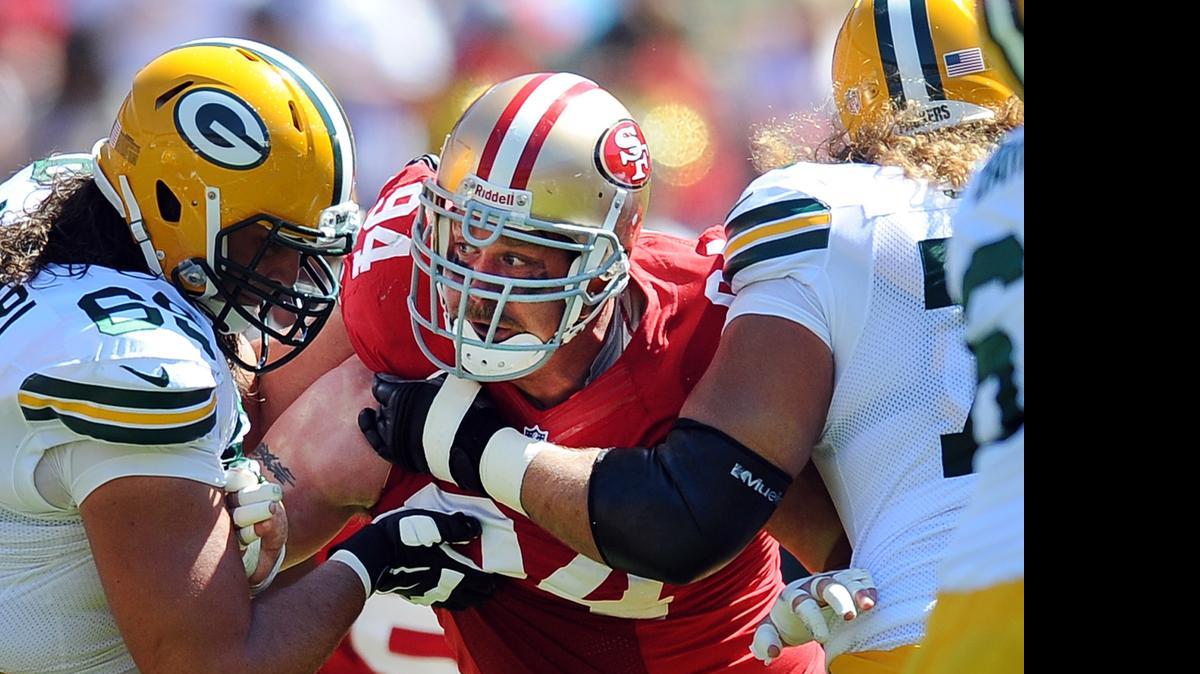 
San Francisco 49ers defensive tackle (94) Justin Smith in action during a game played at Candlestick Park in San Francisco on Sunday, September 8, 2013. 
