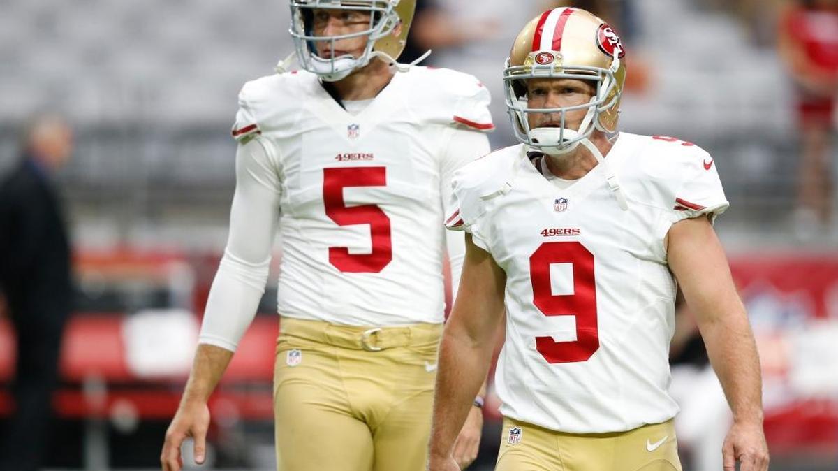 Having 21-year-old punter Bradley Pinion handle kickoffs this year likely has boosted the longevity of 40-year-old 49ers kicker Phil Dawson (No. 9).