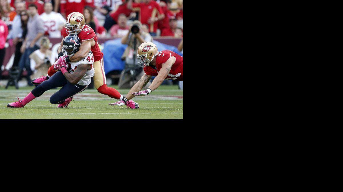 
Michael Wilhoite started 16 games for the 49ers last season but likely would be a backup this season.
