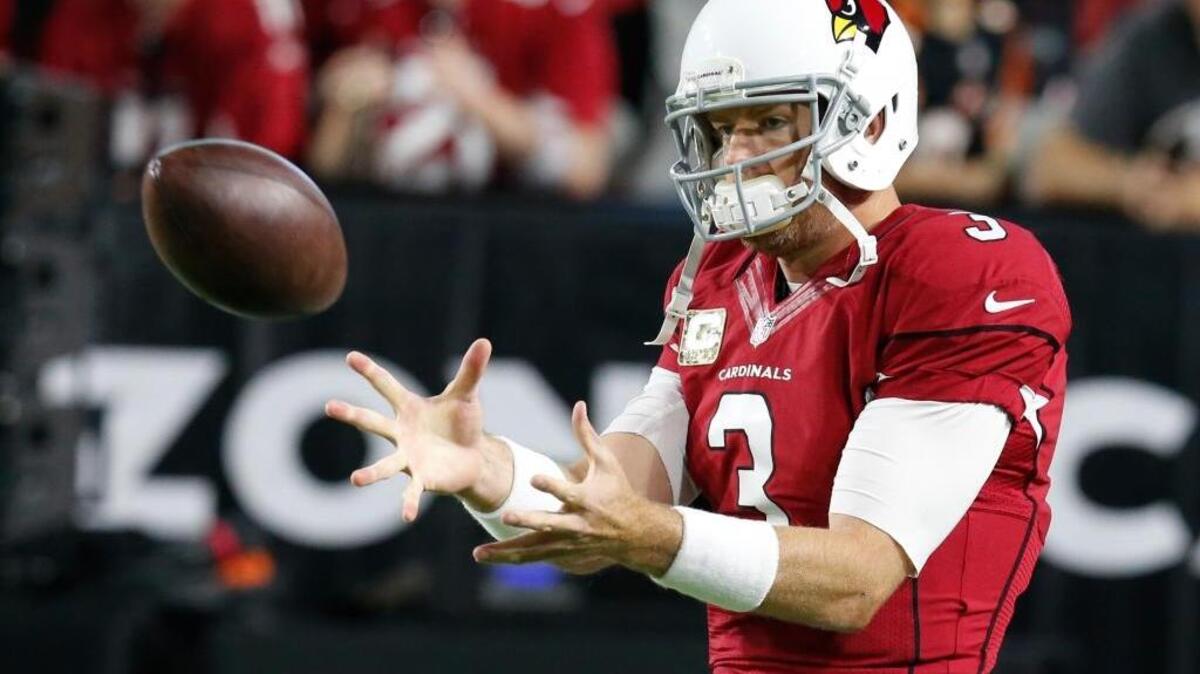 Arizona quarterback Carson Palmer guides one of the NFL’s most aggressive offenses. The Cardinals lead the league in points score and are second in passing plays of 20 or more yards. ... Palmer takes a shotgun snap during an NFL football game against the Cincinnati Bengals on Sunday, Nov. 22, 2015 in Glendale, Ariz.