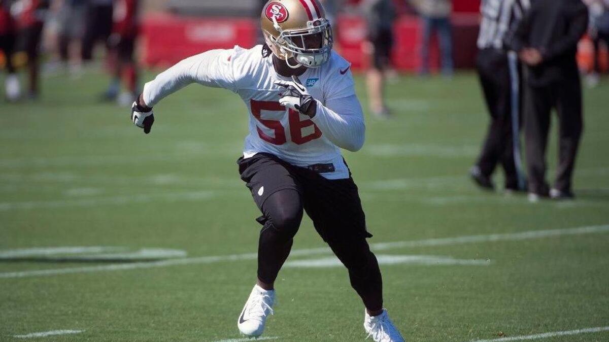 Rookie Reuben Foster is in uniform for the first time since Week 1.