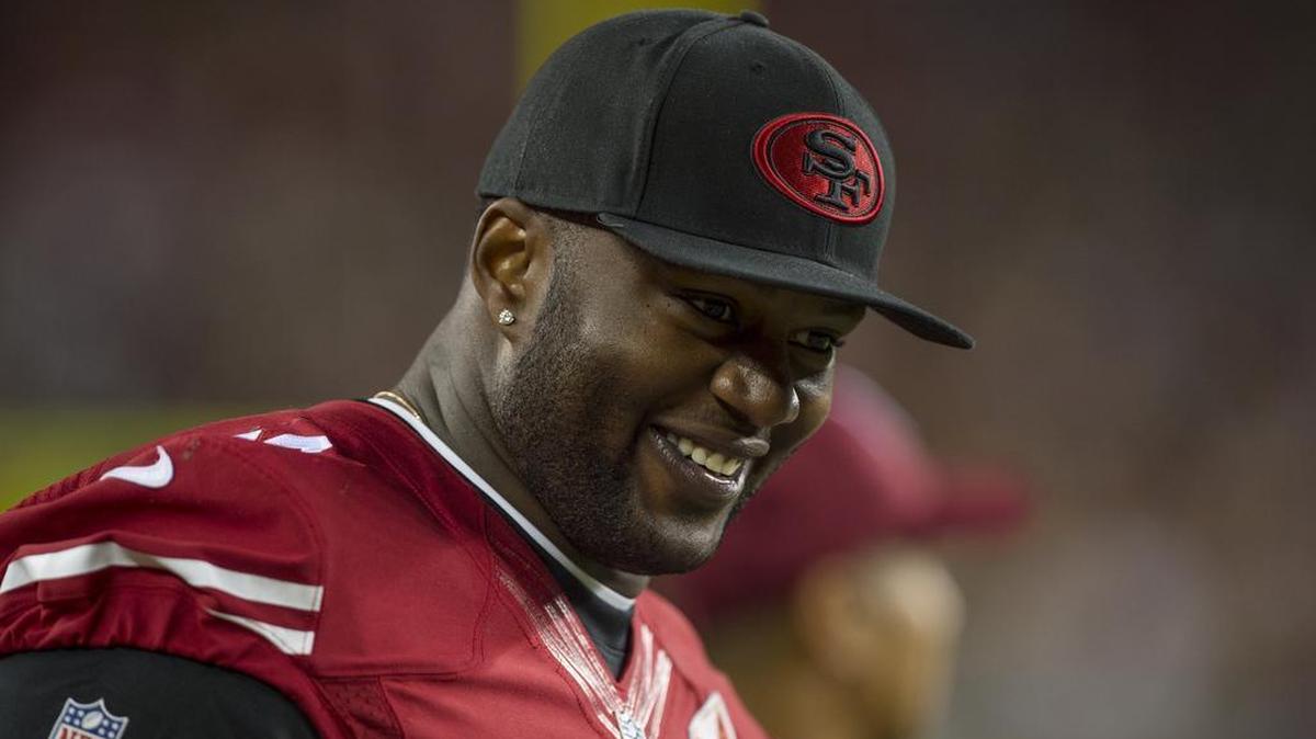 San Francisco 49ers offensive tackle Anthony Davis (76) in the NFL pre-season football game between the San Francisco 49ers and Green Bay Packers at Levi Stadium in Santa Clara on Friday evening, Aug 26, 2016.