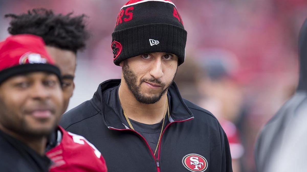 San Francisco 49ers quarterback Colin Kaepernick walks the sidelines during a game on Sunday, Jan. 3, 2016, in Santa Clara.