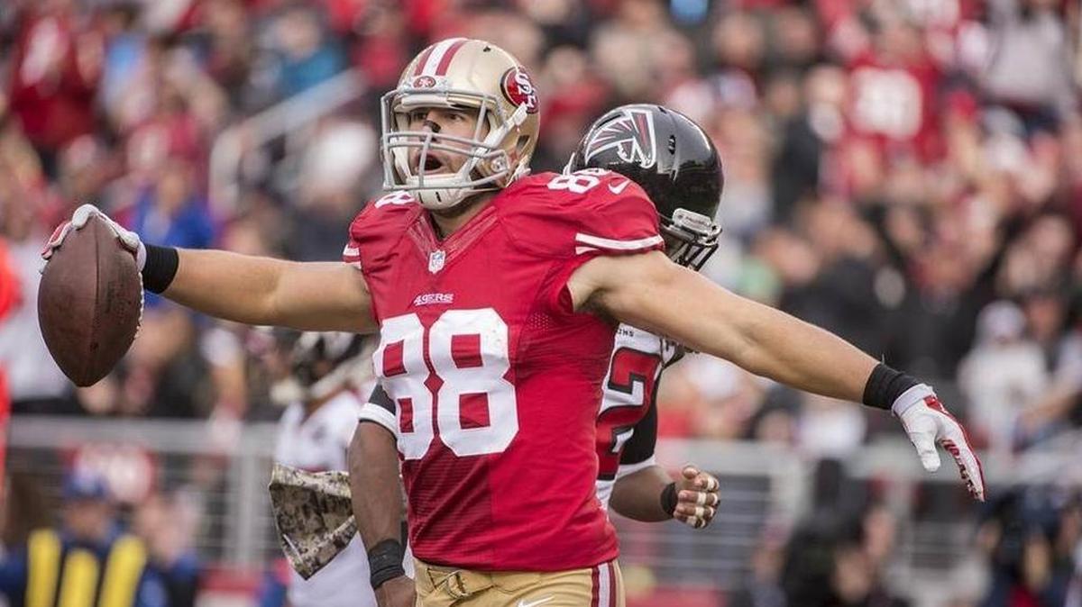 Tight end Garrett Celek was the 49ers’ top red-zone target on pass plays. He had three such touchdowns in 2017.