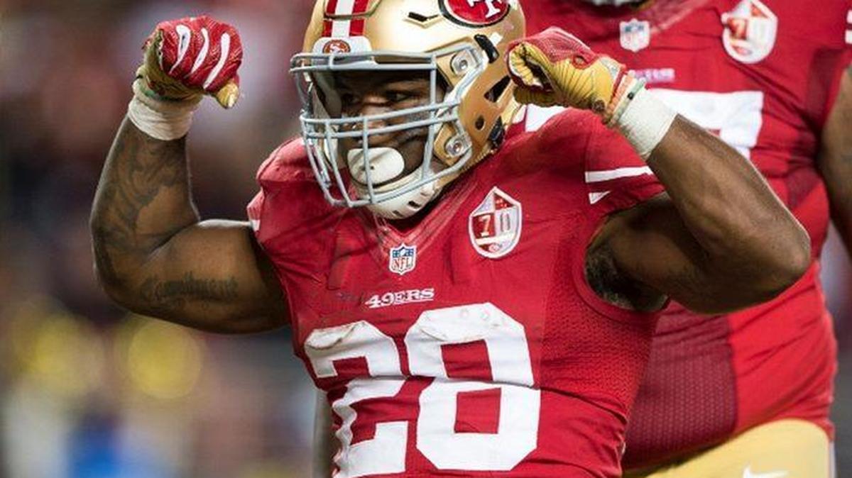 Carlos Hyde finished with a team-high 59 catches for the 49ers in 2017