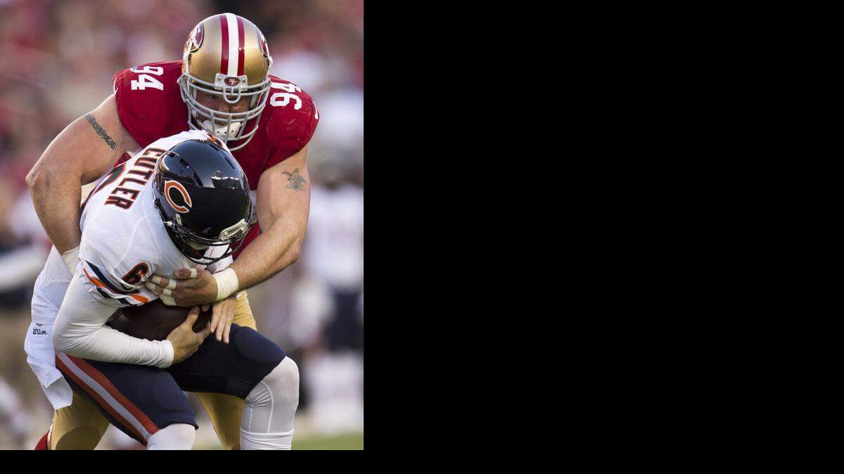 
Jim Tomsula said he won’t pressure Justin Smith about returning for a 15th season.

