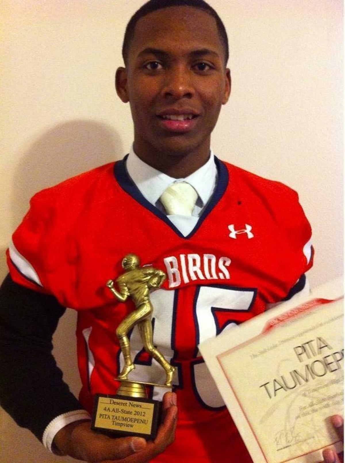Salt Lake City’s Deseret News made Pita Taumoepenu a member of the all-state team following the 2012 season, his first full year playing football.