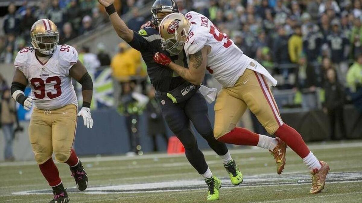 Starting outside linebacker Aaron Lynch missed four games this season due to a suspension and another five after suffering a high-ankle sprain in October.