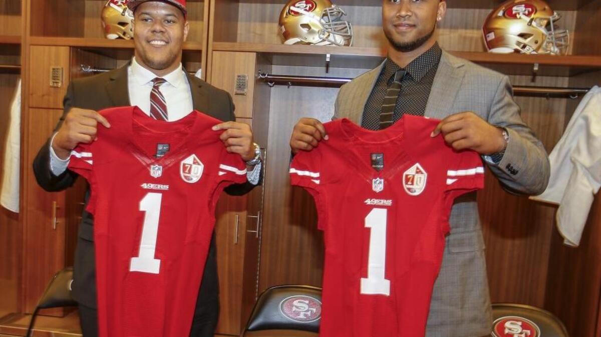 San Francisco 49ers first-round draft picks Joshua Garnett, left, from Stanford, and DeForest Buckner, right, from Oregon: Are these guys difference makers or just bodies to fill roster spots?