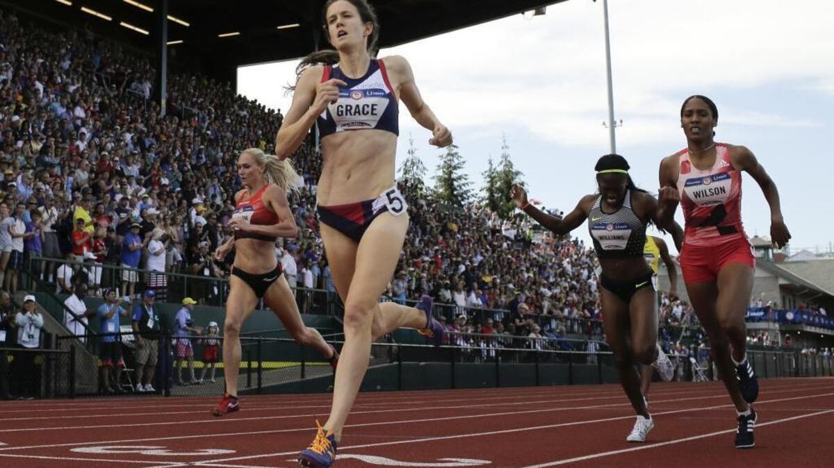 Kate Grace wins the during the women’s 800-meter final at the U.S. Olympic Track and Field Trials on July 4, 2016, in Eugene, Ore. Sacramento is a finalist to host the event in 2020.