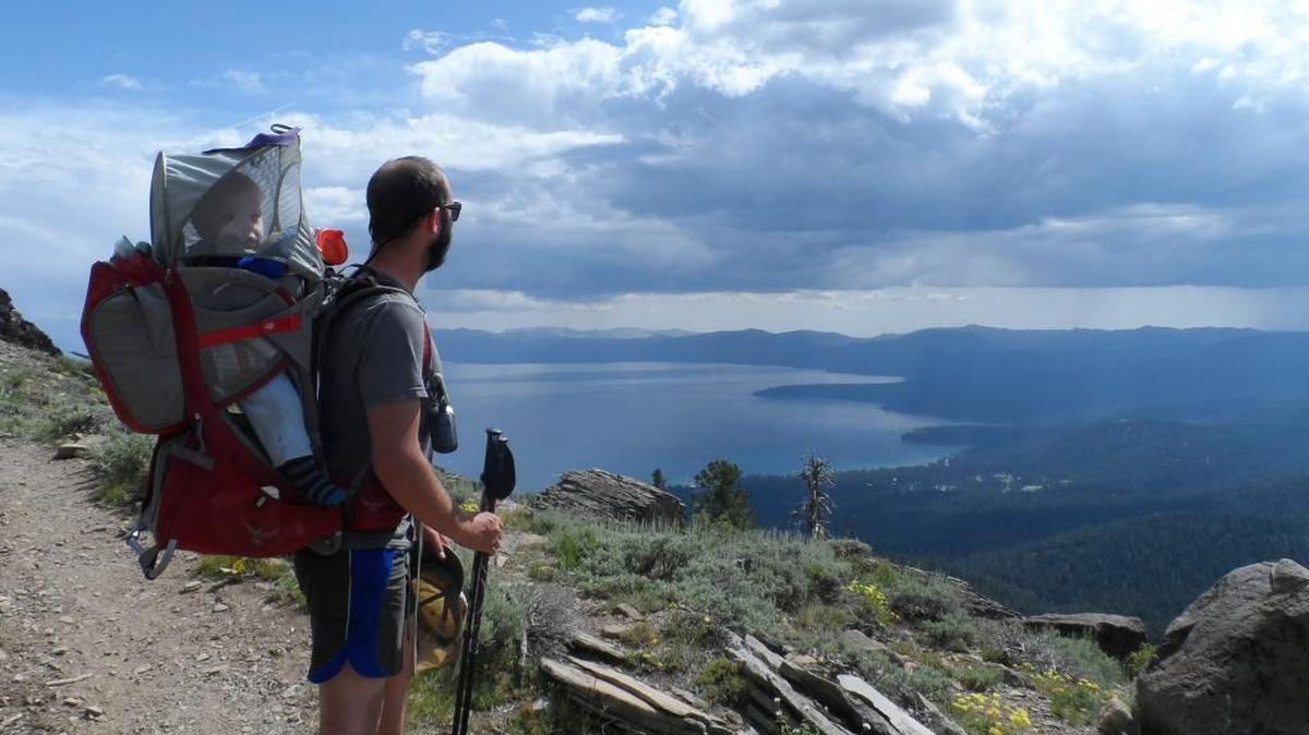 Matt Kinney of Sacramento looks out over the Tahoe Rim Trail. California is home to many trails for new backpackers from beautiful lakeside views to breathtaking mountains