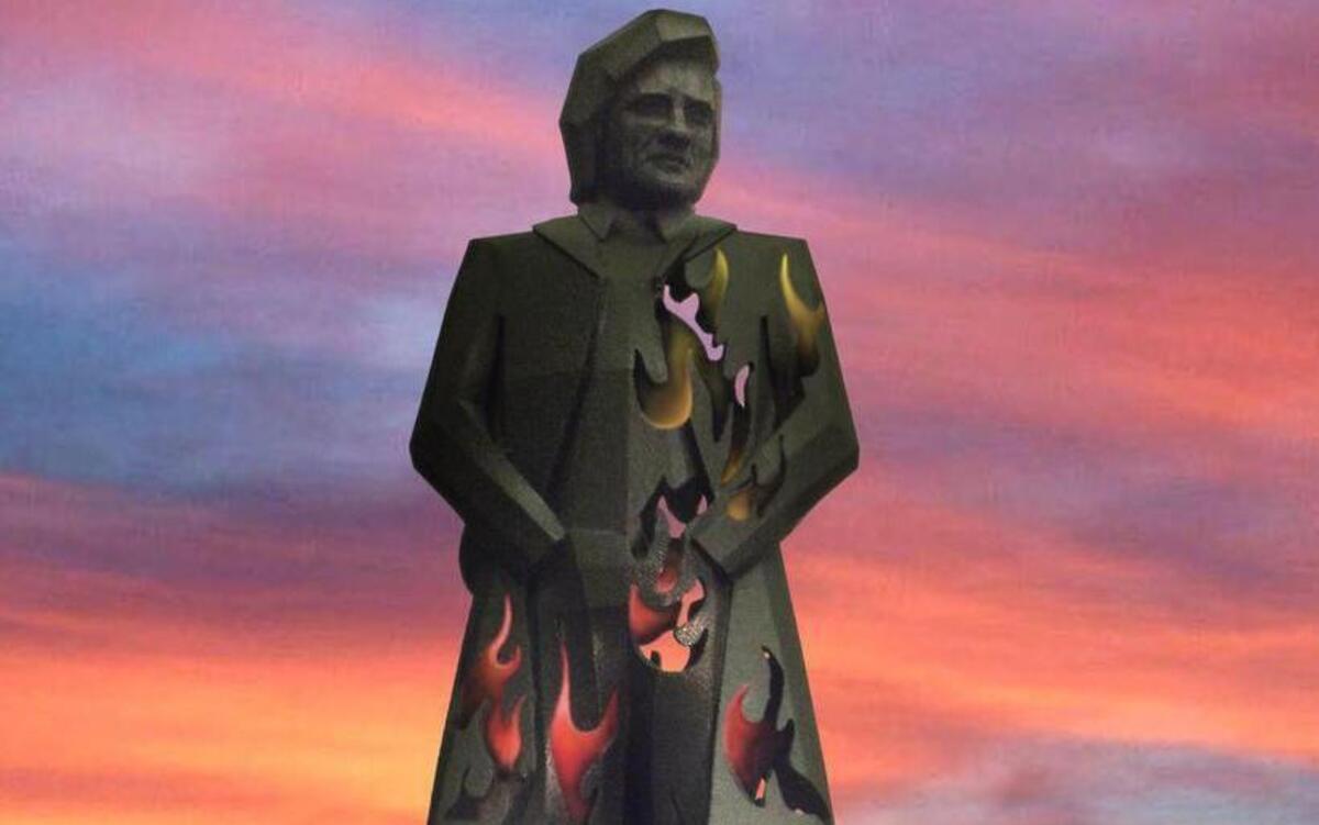 A 40-foot steel sculpture of Cash, designed by the Fine Art Studio of Rotblatt-Amrany, is planned for the center of a three-acre park adjacent to the Johnny Cash Trail in Folsom.
