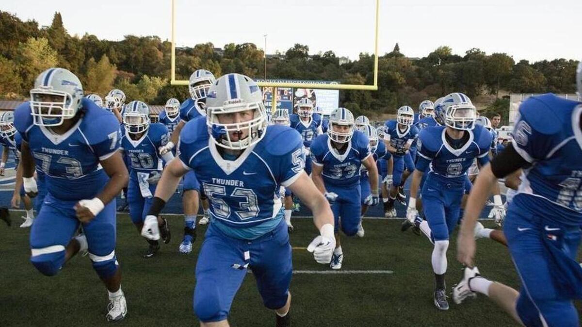 
The Rocklin High School Thunder enter the arena.
