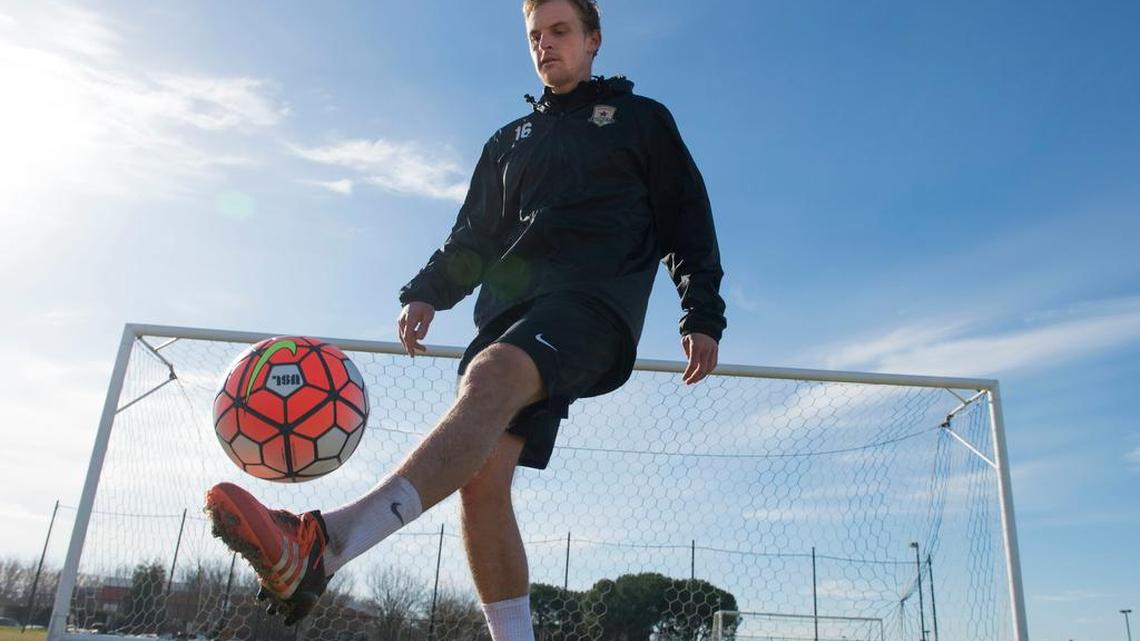 New Republic FC player Matt LaGrassa, a rookier midfielder is from Pleasant Grove High School, February 3, 2016.