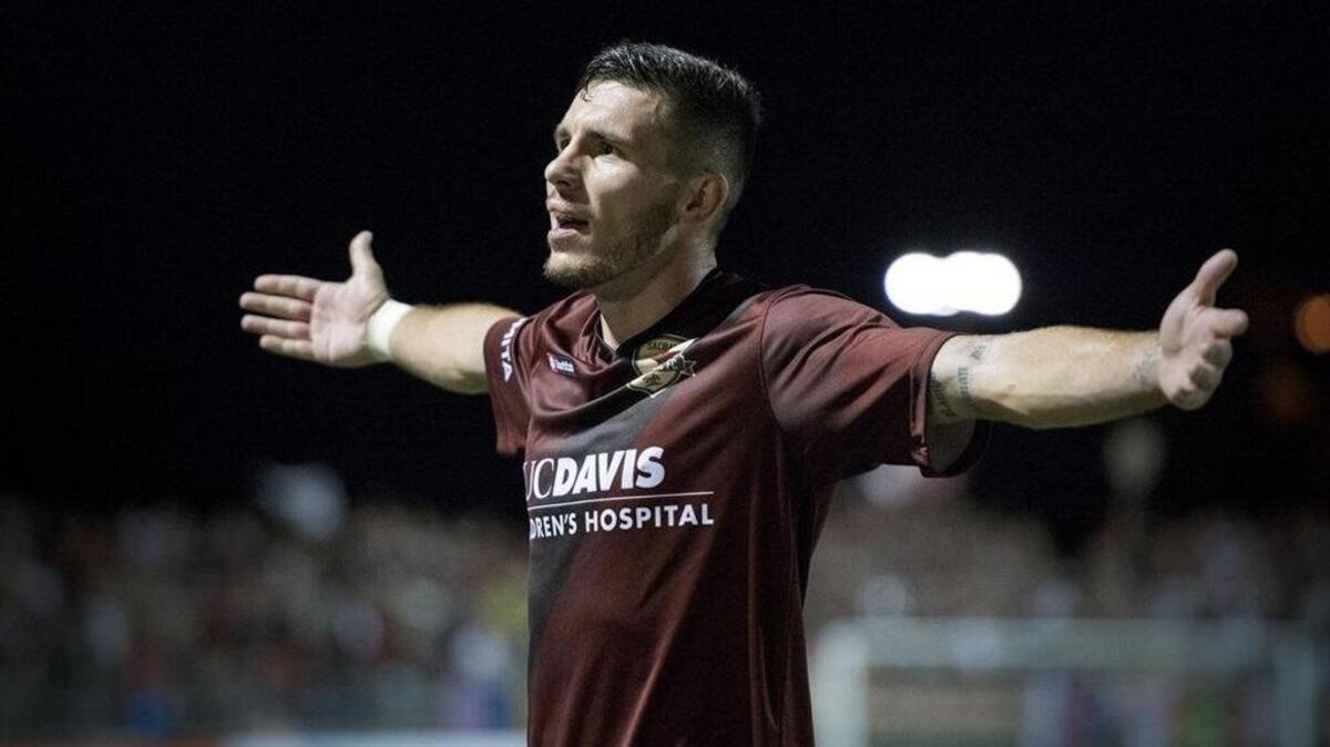 Republic FC defender Emrah Klimenta says soccer’s international flavor can provide challenges. “I’ve played on teams with players from Brazil, Central America and all over Europe, and it can be tough communicating sometimes.” ... Klimenta celebrates his goal against the Wilmington Hammerheads FC on Wednesday, August 20, 2014 at Bonney Field in Sacramento.