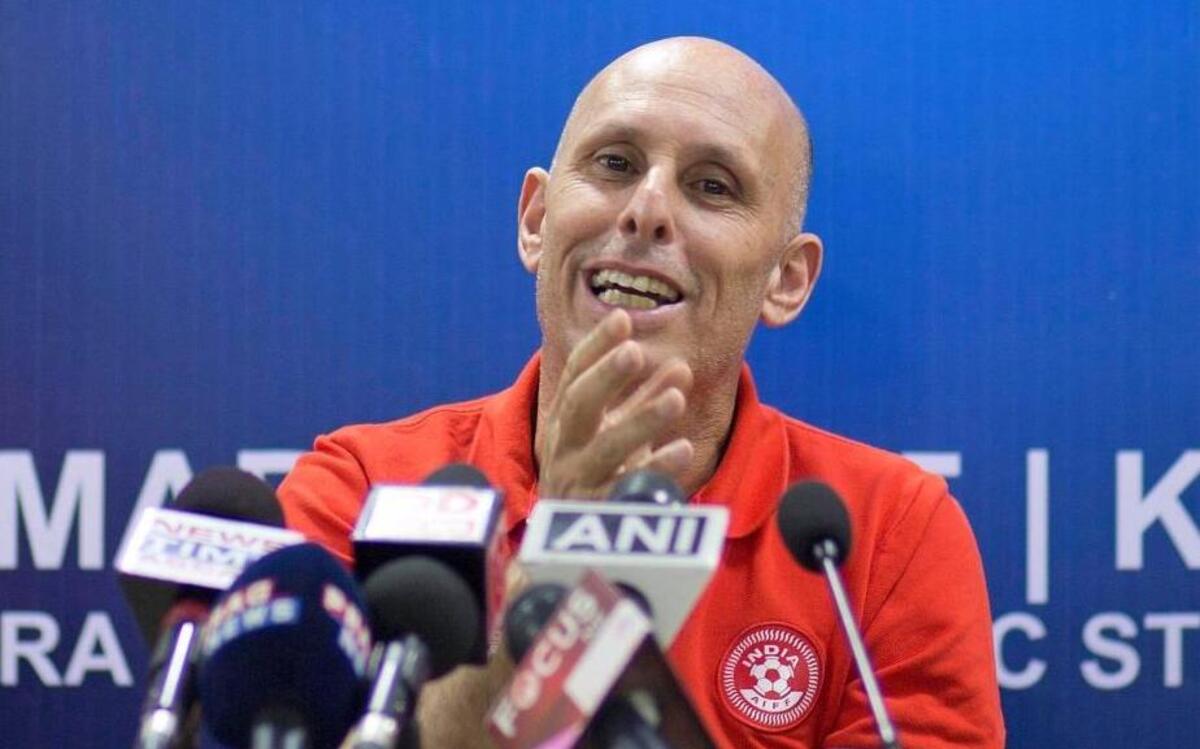 Coach Stephen Constantine would like to bring the India national team to California to play a series of friendly matches, including one against Republic FC at Bonney Field. Constantine is a friend of Graham Smith, Republic FC’s director of football. Here, Constantine speaks at a March 11, 2015 news conference in Gauhati, India.