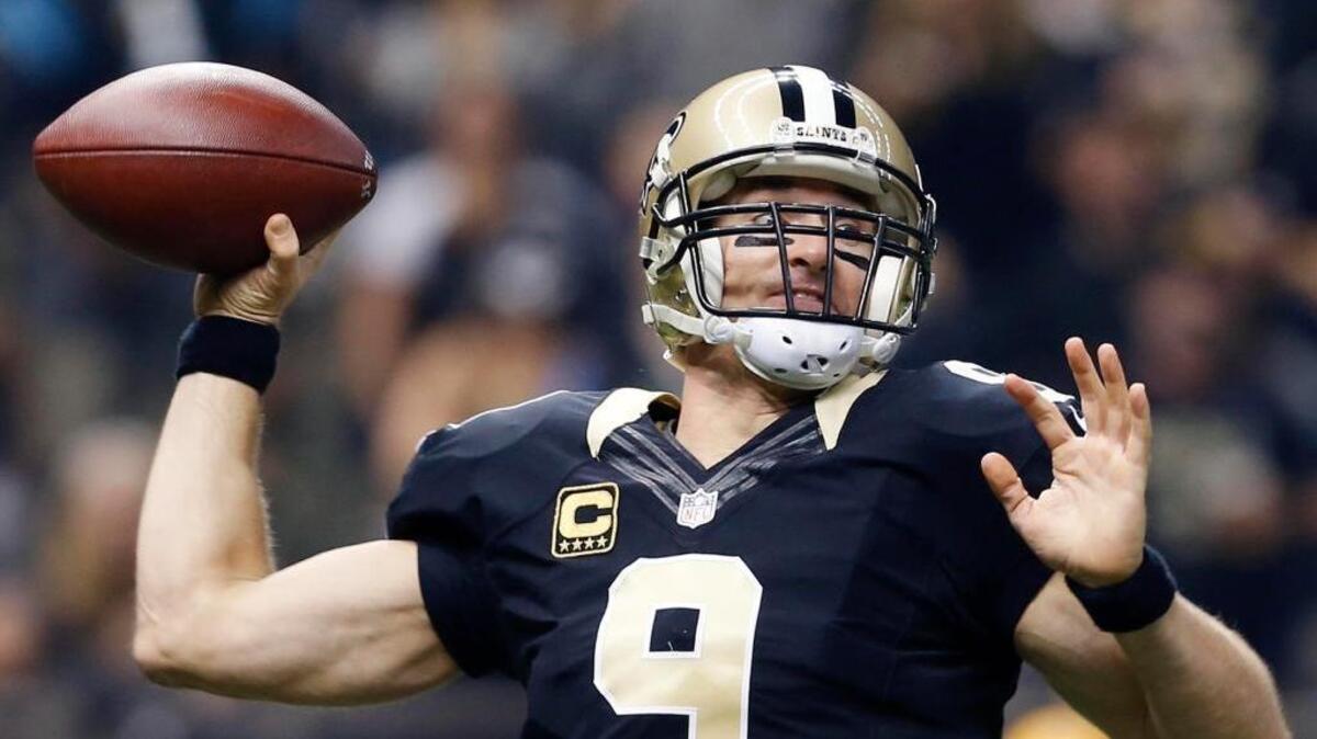 New Orleans Saints quarterback Drew Brees has thrown for 3,482 yards and 23 touchdowns this season. ... Brees drops back to during an NFL football game against the Carolina Panthers in New Orleans, Sunday, Dec. 6, 2015.